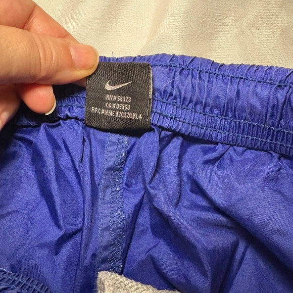 Vintage Nike Parachute Pants Mens Large Blue Drawstring Silver Tag Ankle Zip - Picture 2 of 10